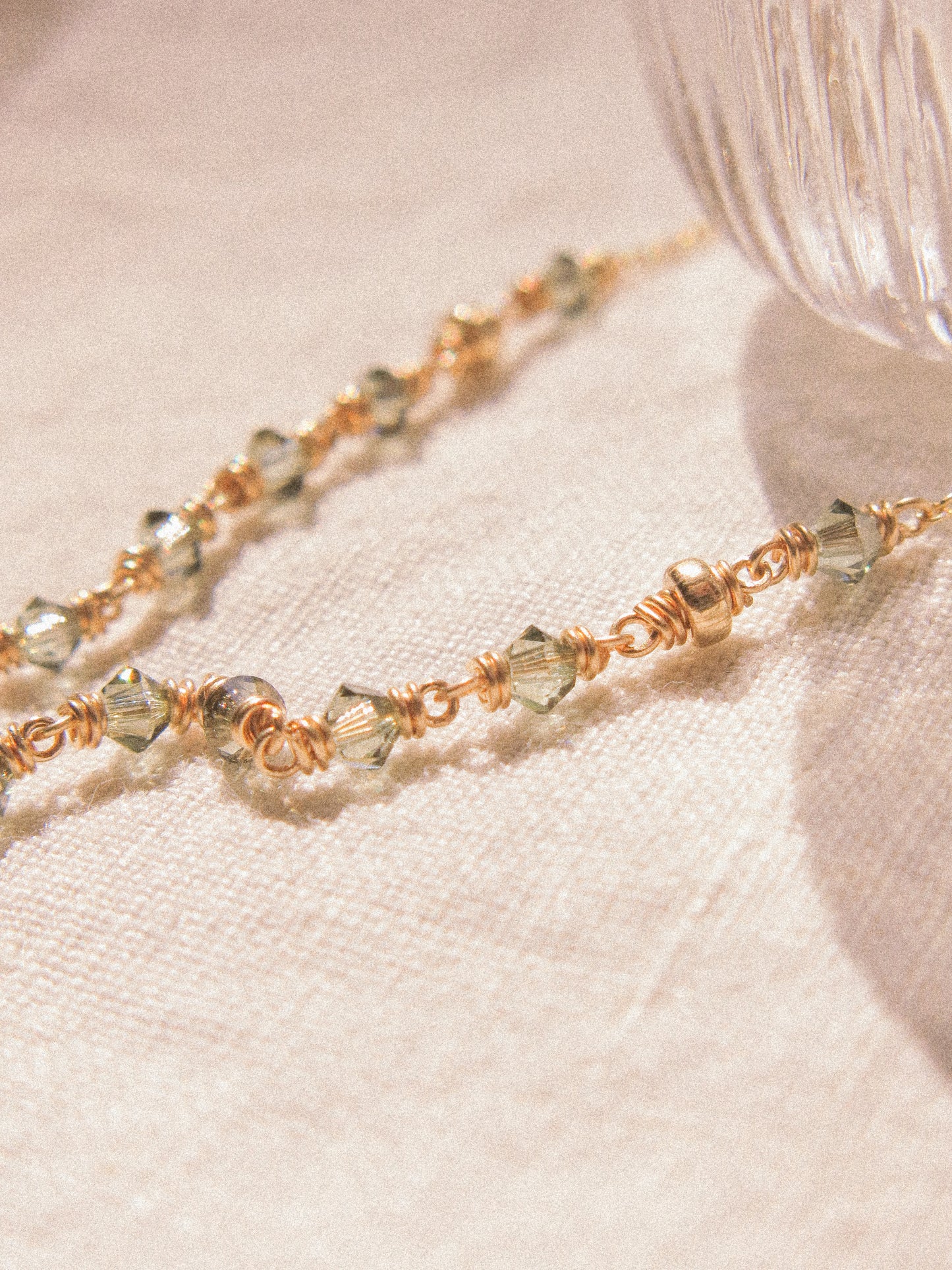 Blue: Prong Set Teardrop Faceted Icy Blue Tourmaline Necklace with Swarovski Crystal Accent Chain, 14K Gold Fill