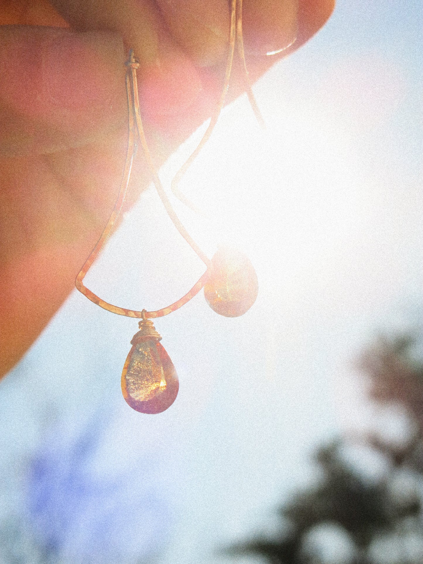 Ginko Earrings with Diamond Concave Cut Teardrop Citrine in 14K Gold Fill, November Birthstone, Simplistic Earrings, Dangle Earrings