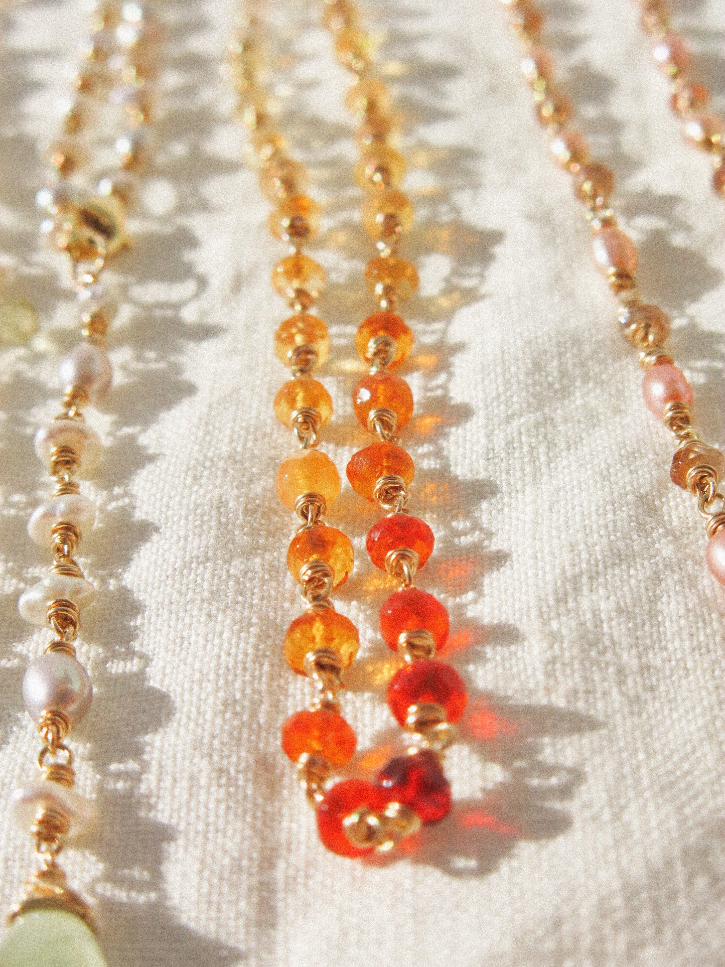 Mexican Fire Opal Ombré Delicate Choker Necklace