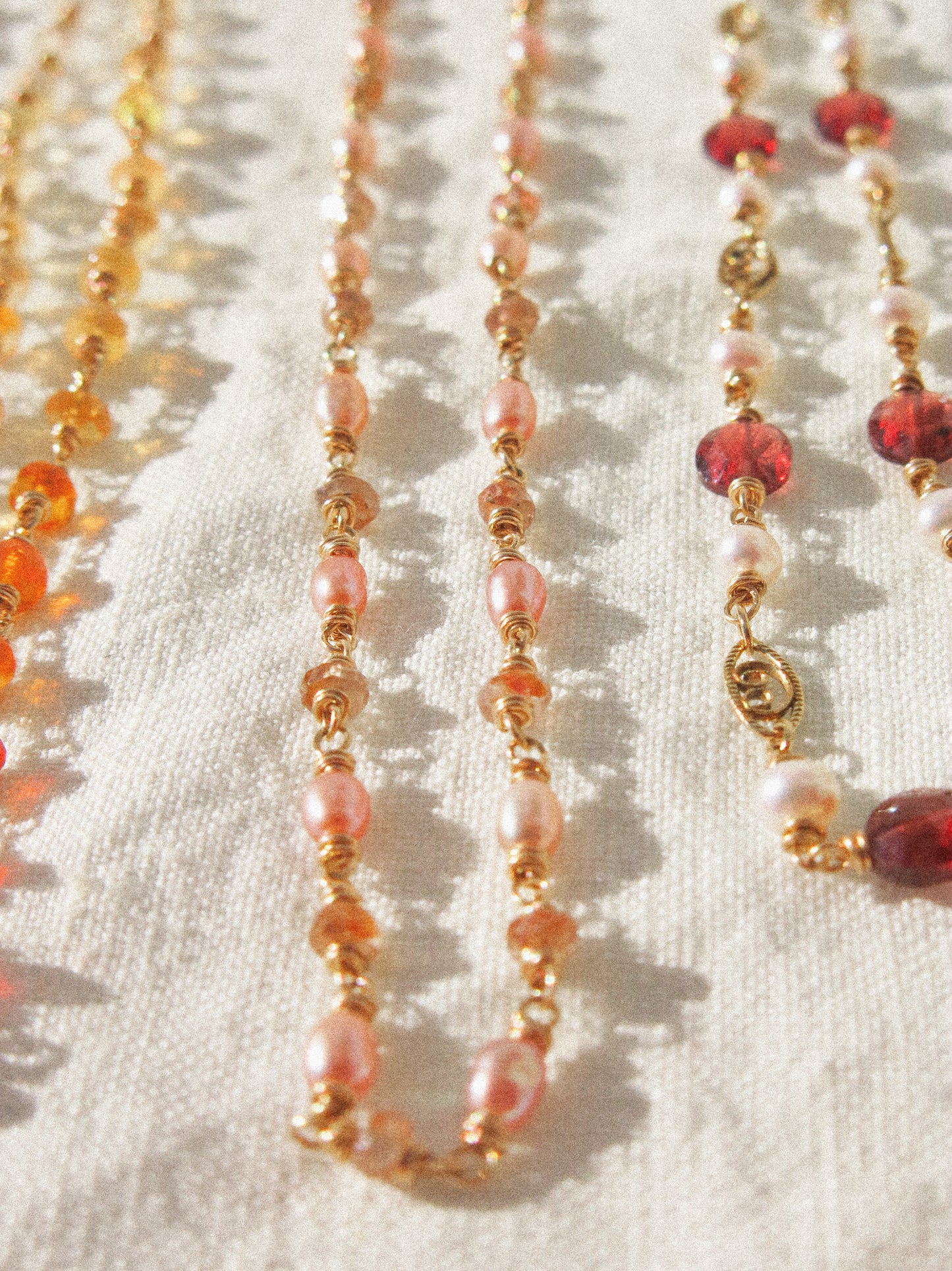 Pink Oval Pearl and Rose Champagne Zircon Delicate Choker Necklace
