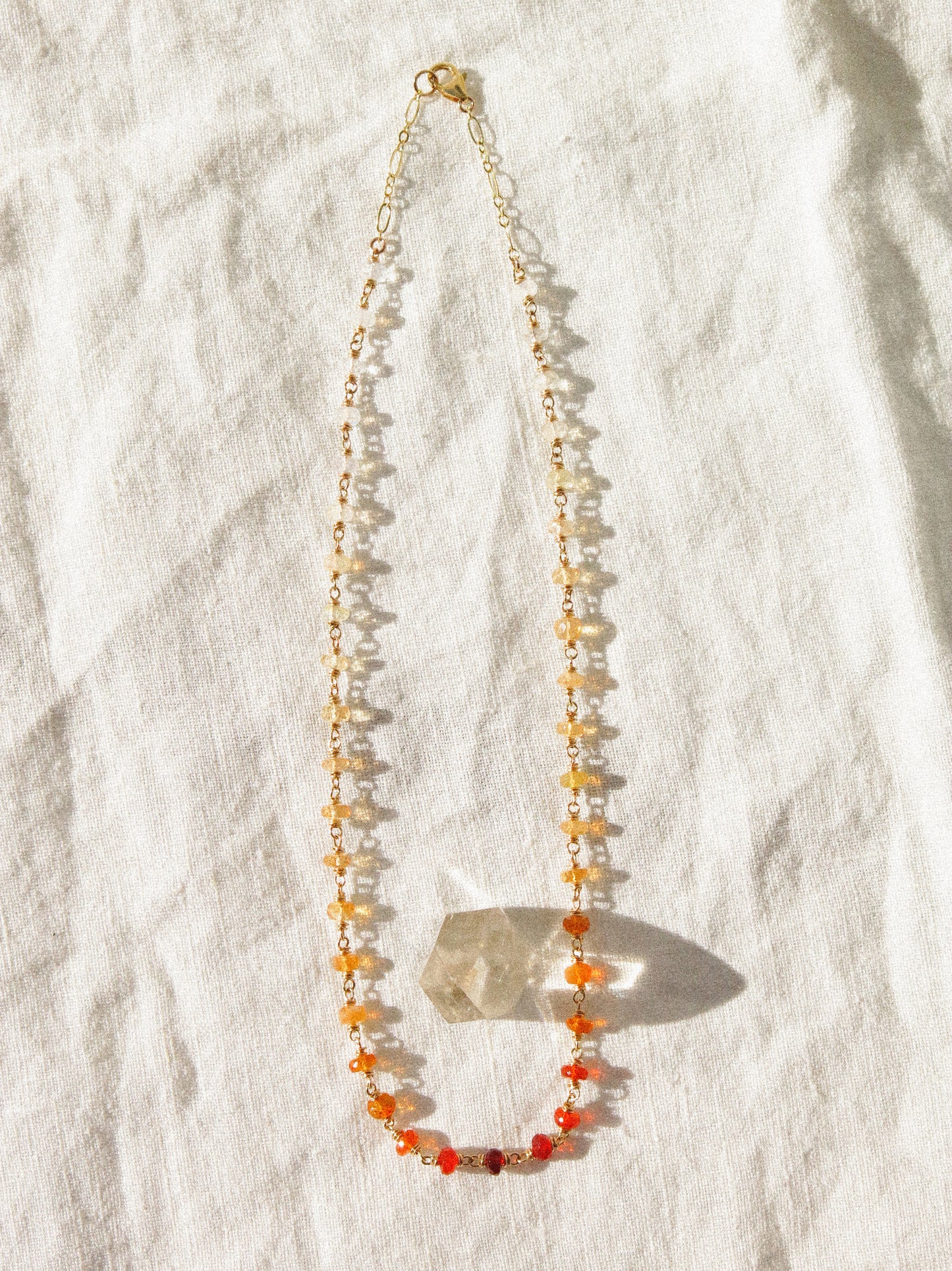 Mexican Fire Opal Ombré Delicate Choker Necklace