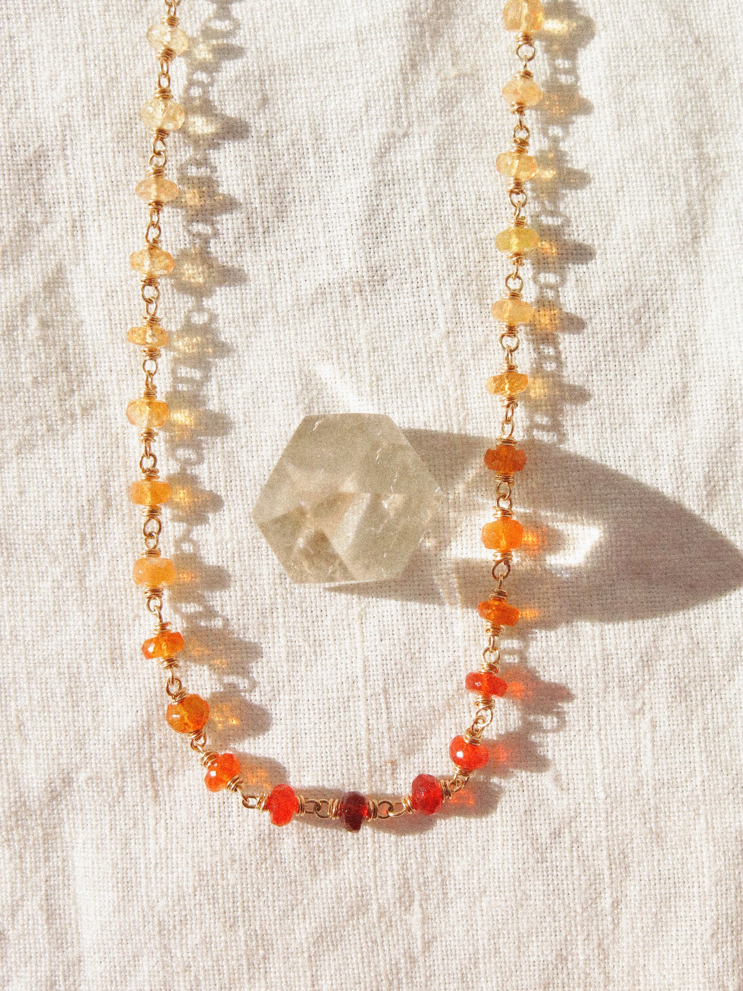 Mexican Fire Opal Ombré Delicate Choker Necklace