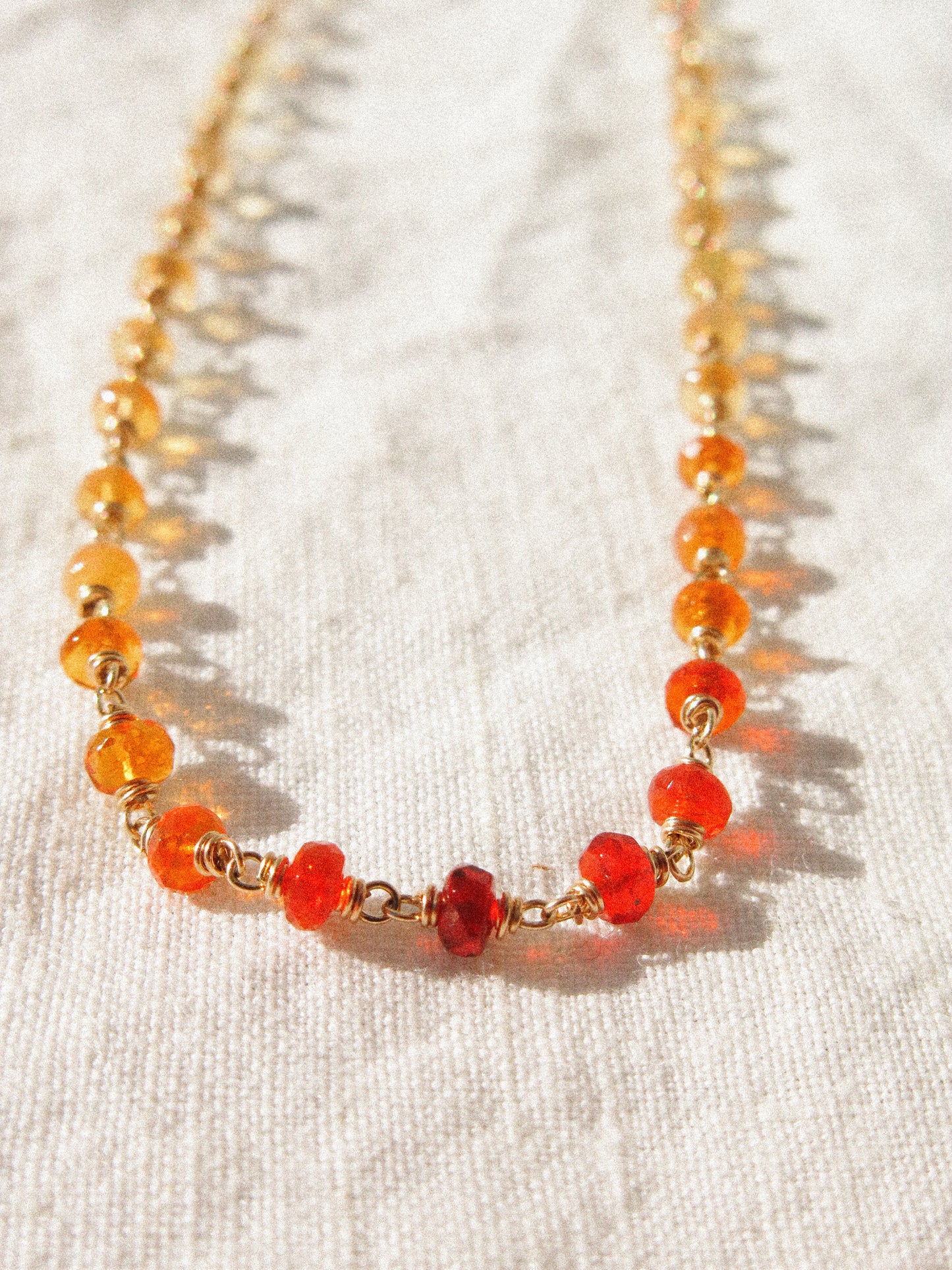 Mexican Fire Opal Ombré Delicate Choker Necklace
