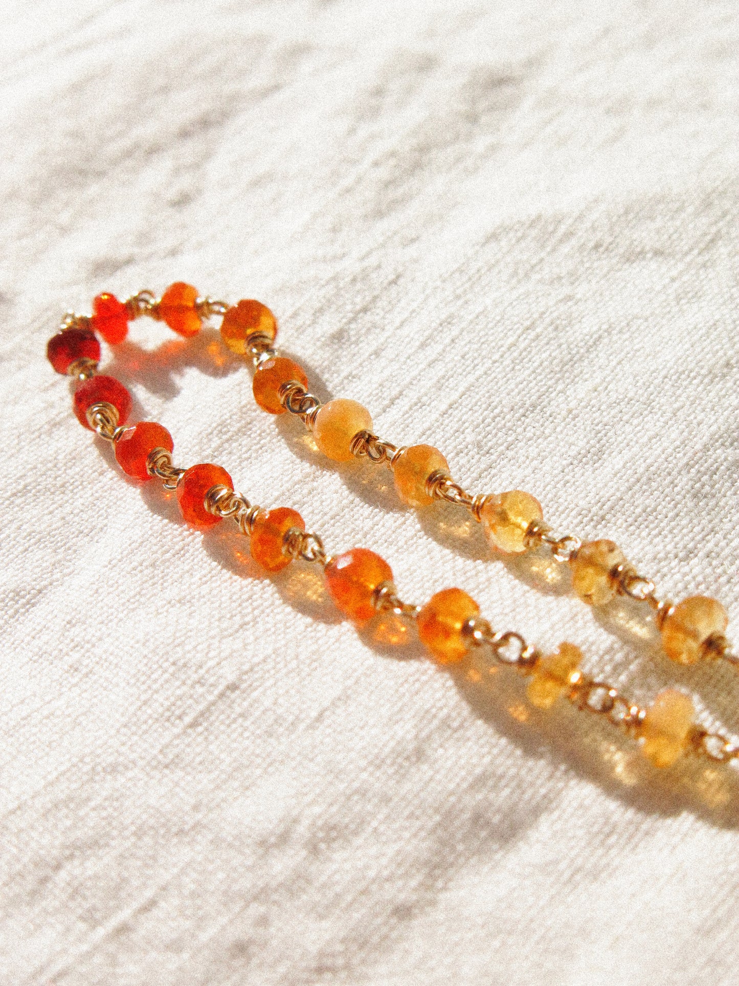 Mexican Fire Opal Ombré Delicate Choker Necklace
