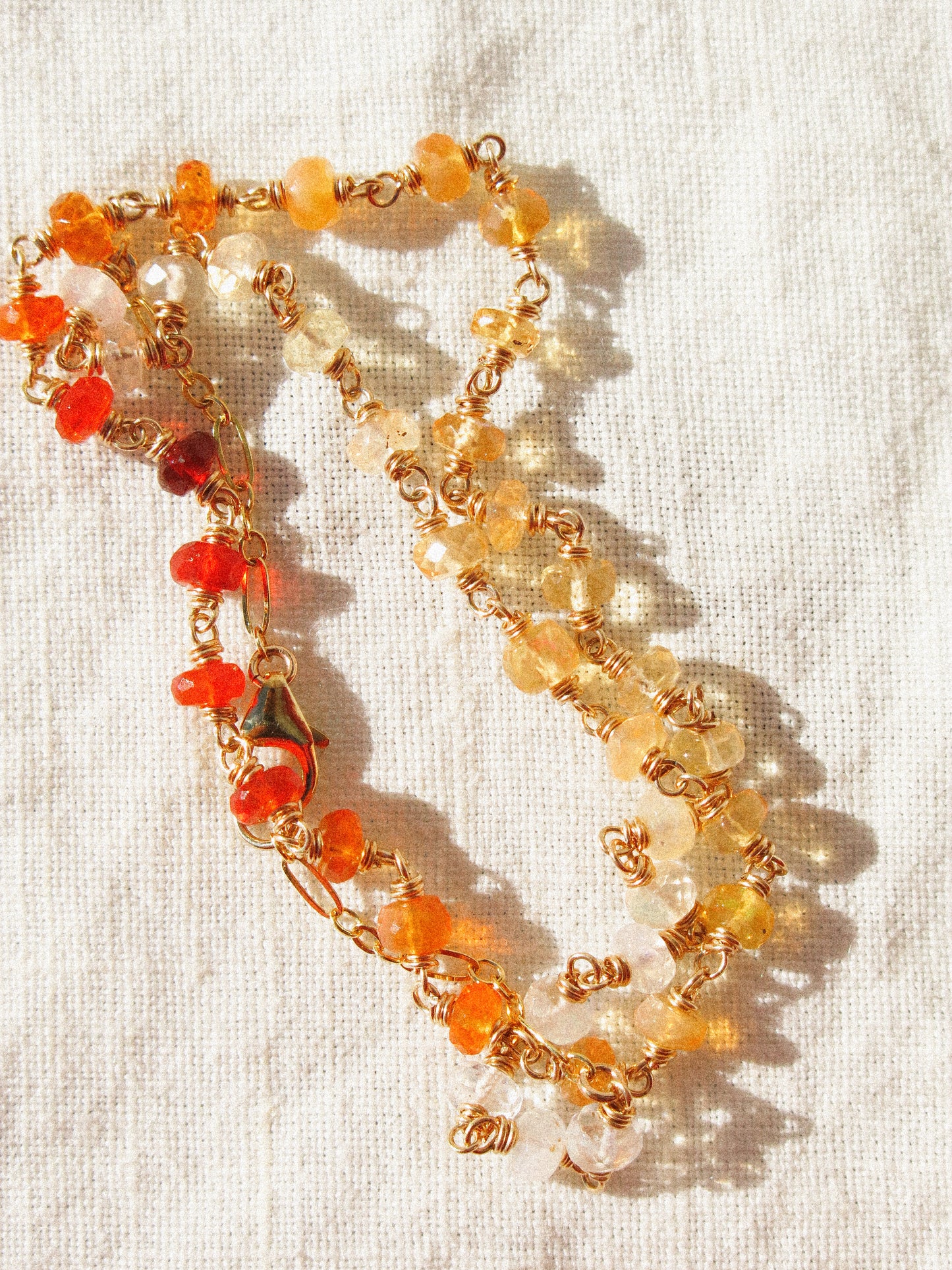 Mexican Fire Opal Ombré Delicate Choker Necklace