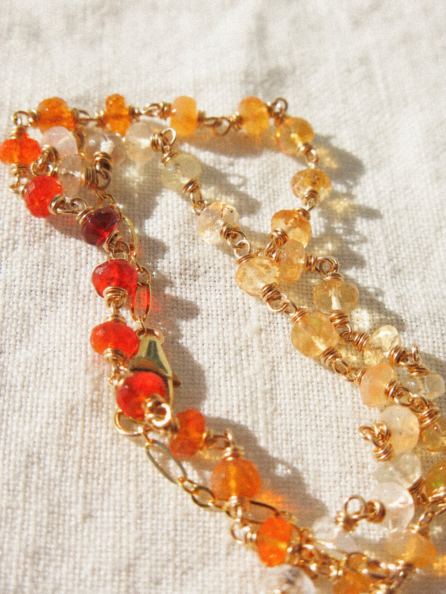Mexican Fire Opal Ombré Delicate Choker Necklace