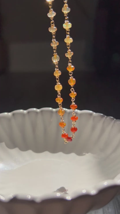 Mexican Fire Opal Ombré Delicate Choker Necklace