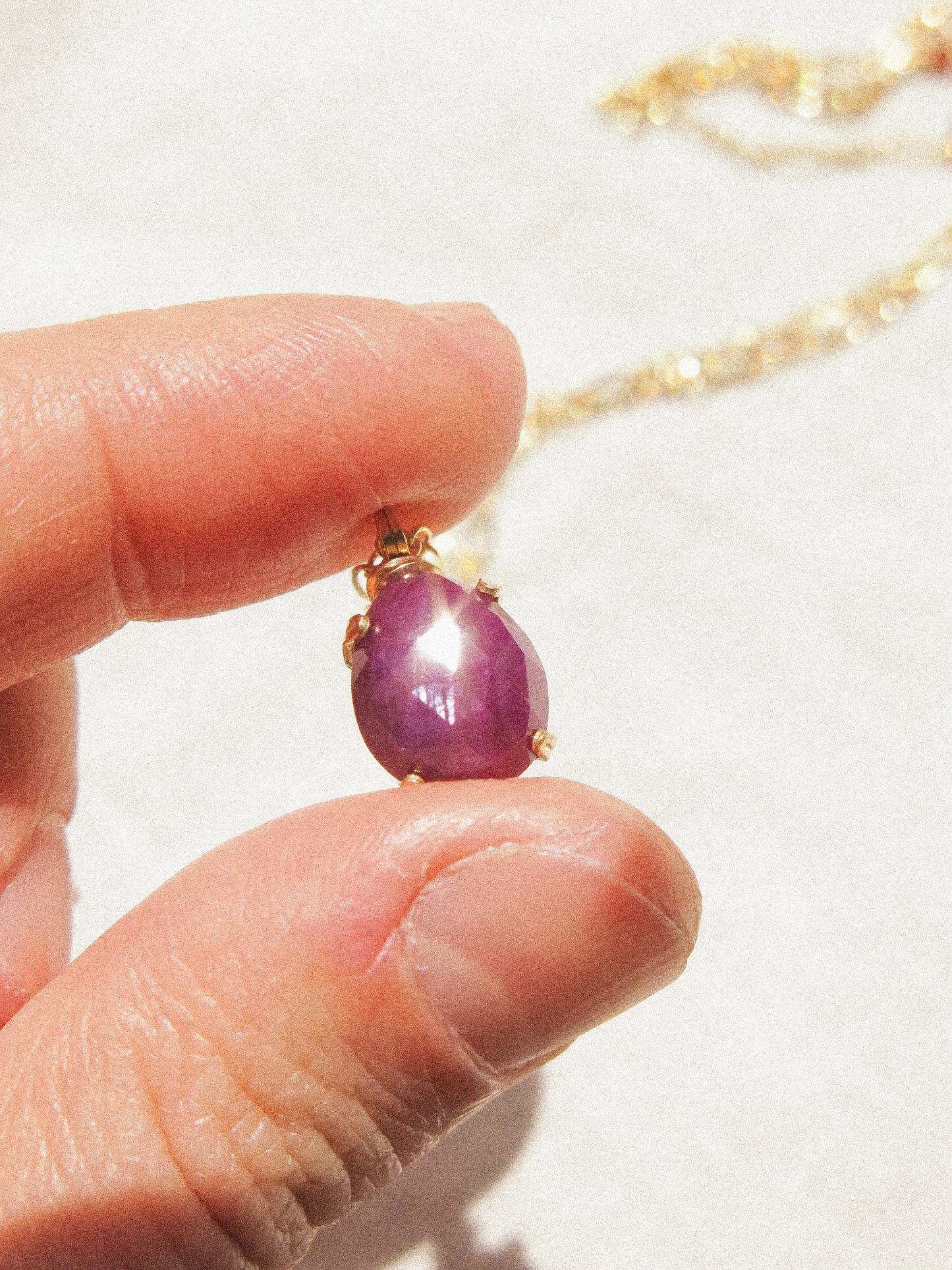 Rosecut Ruby Prong Set Pendant and AAA Ombre Spinel Necklace in 14K Gold Fill, July and August birthstone, star ruby, pink gemstone