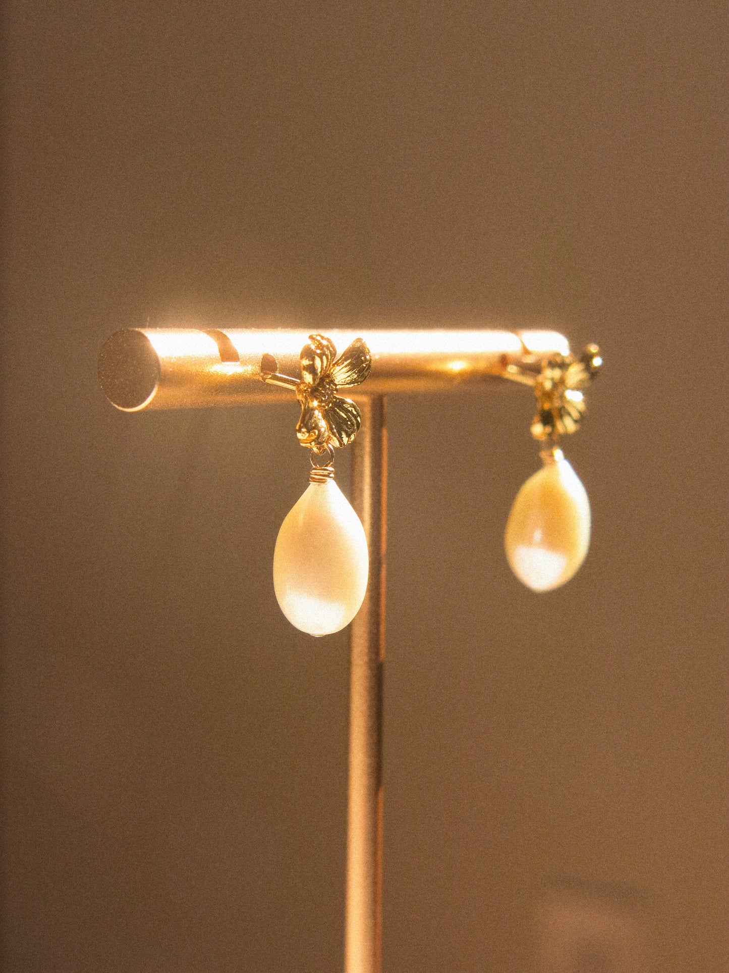 Flower Cubic Zirconia Post Earrings with White Teardrop Pearls, 925 Sterling Silver Post