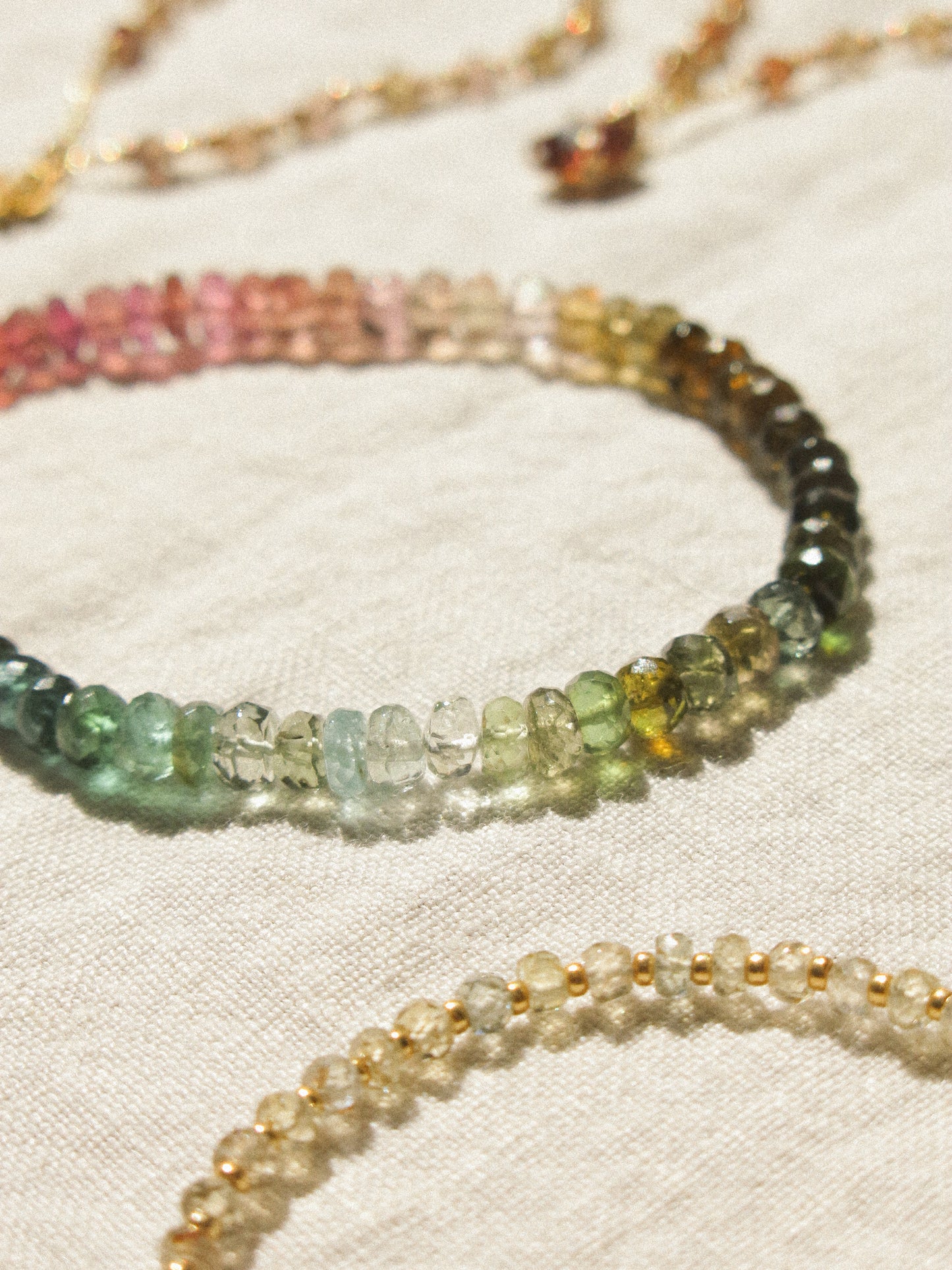 AAA Watermelon Tourmaline Ombré Bracelet with Magnetic Clasp, 6.75", 14K Gold Fill