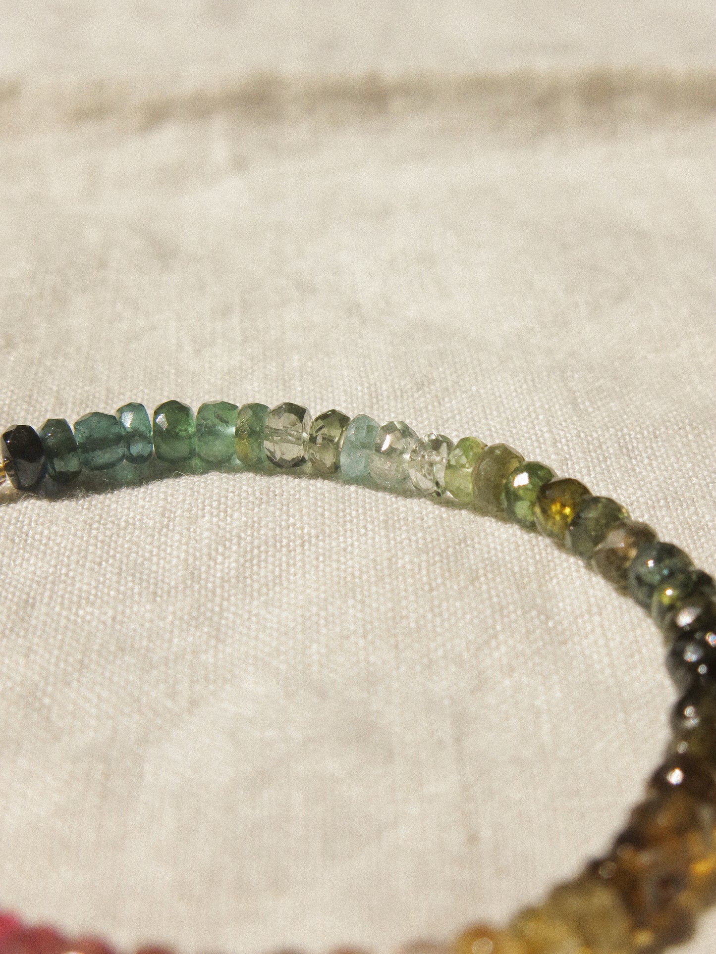AAA Watermelon Tourmaline Ombré Bracelet with Magnetic Clasp, 6.75", 14K Gold Fill