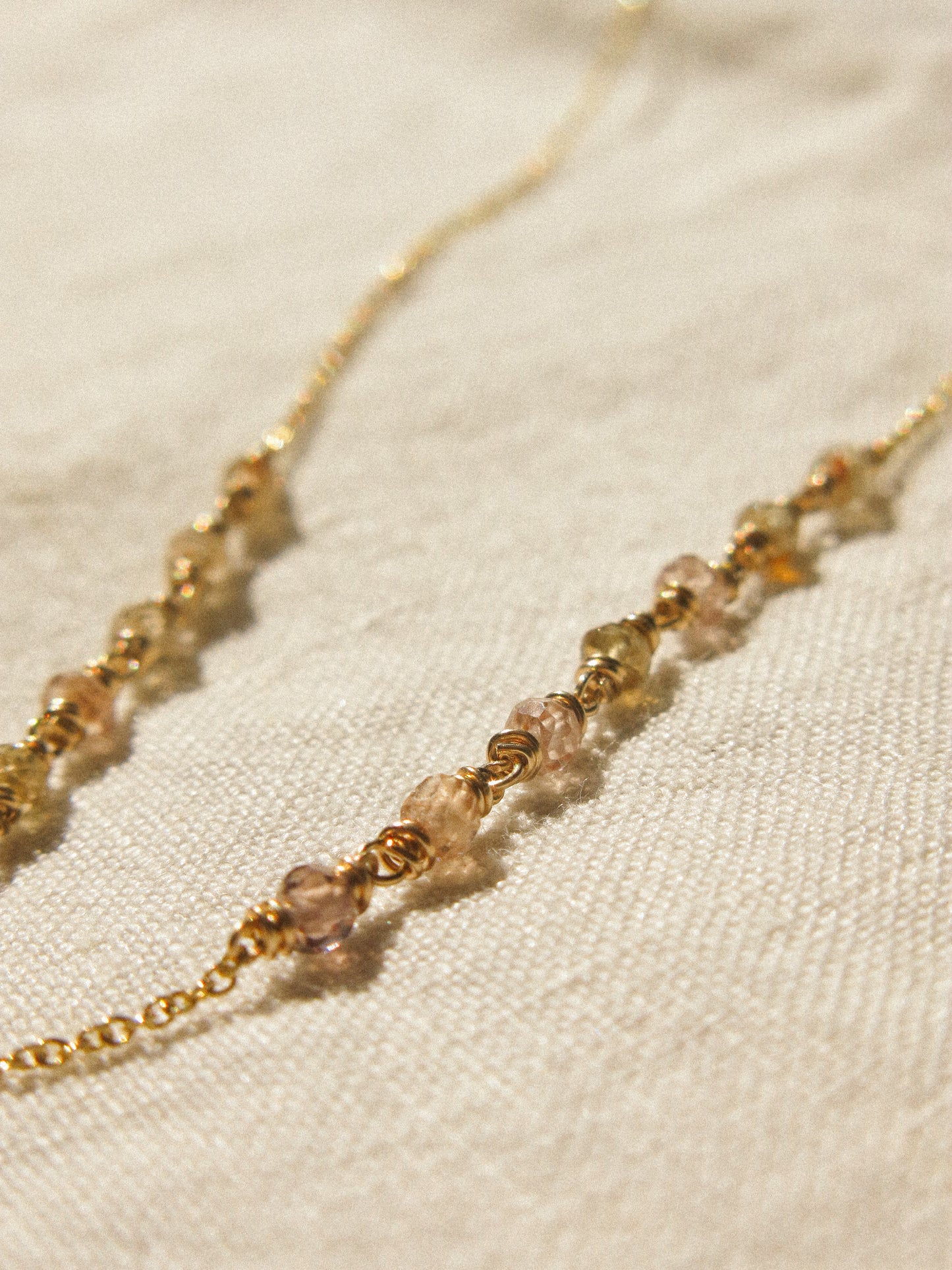 Zirconia Flower Charm Necklace with Zircon Ombré Accent, 16", 14K Gold Fill