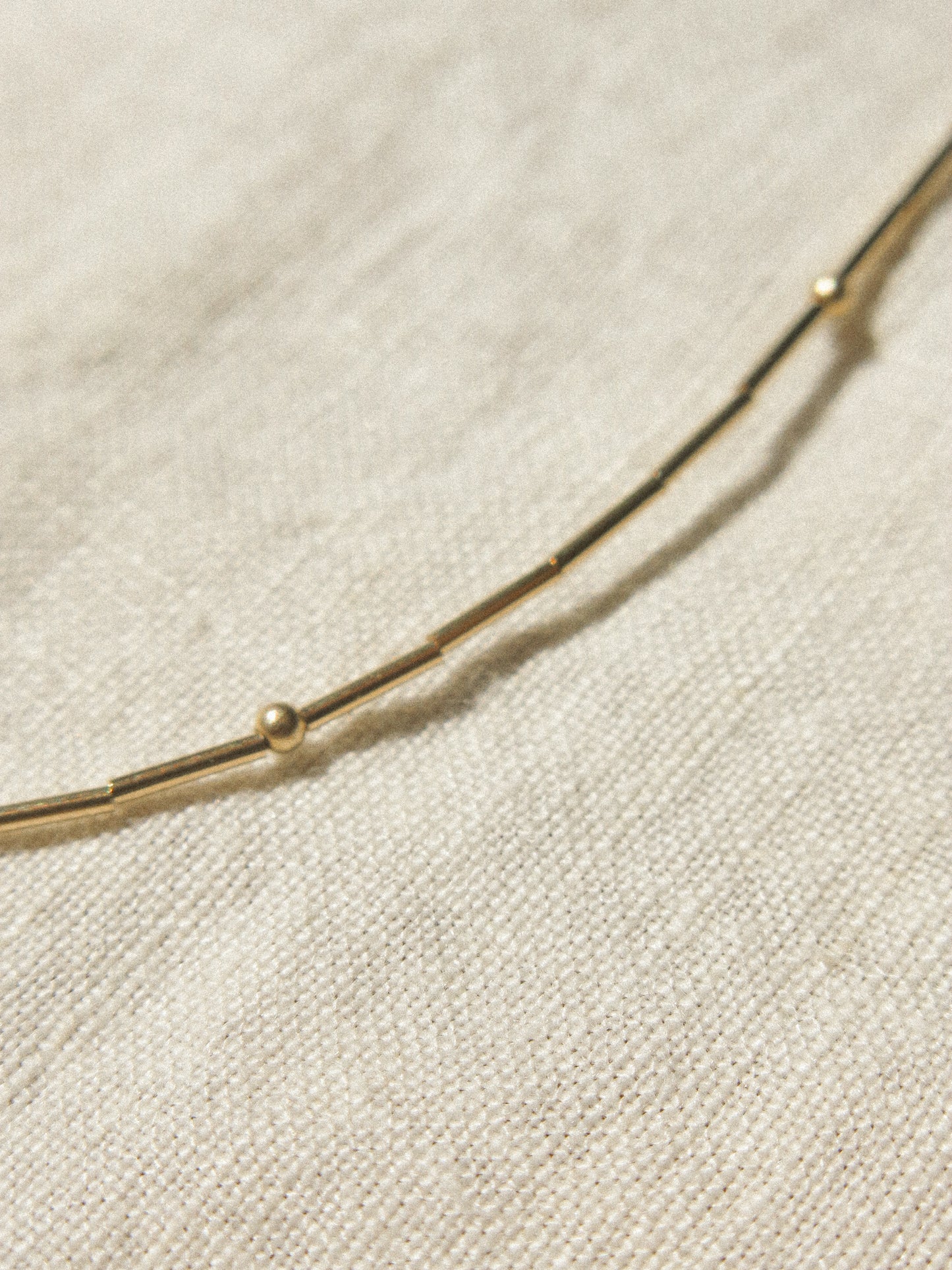 Faceted Brandy Citrine Teardrop and Delicate Tube Strung Necklace with Matte Gold Fill Ball Accent, 16", 14k Gold Fill