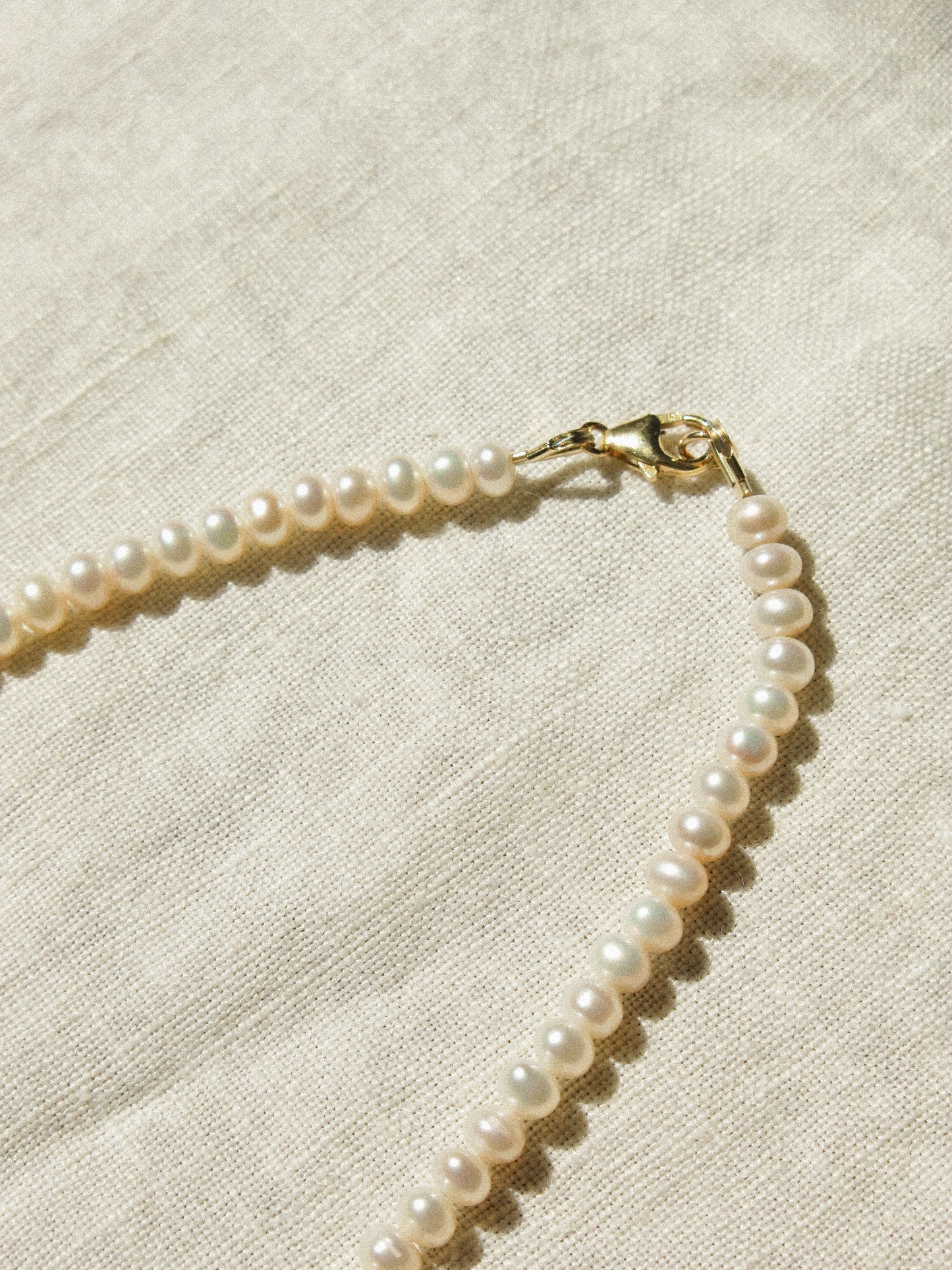 Matte Gold Vermeil Seashell Charm on Ethiopian Welo Opal and White Pearl Strung Choker Necklace, 15", 14k Gold Fill