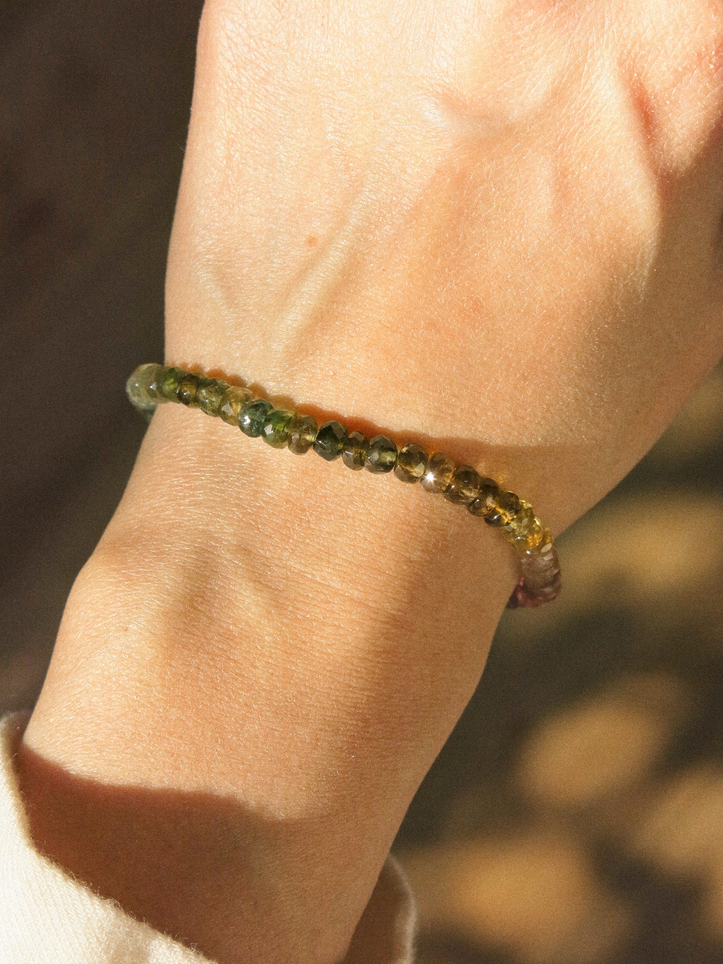 AAA Watermelon Tourmaline Ombré Bracelet with Magnetic Clasp, 6.75", 14K Gold Fill