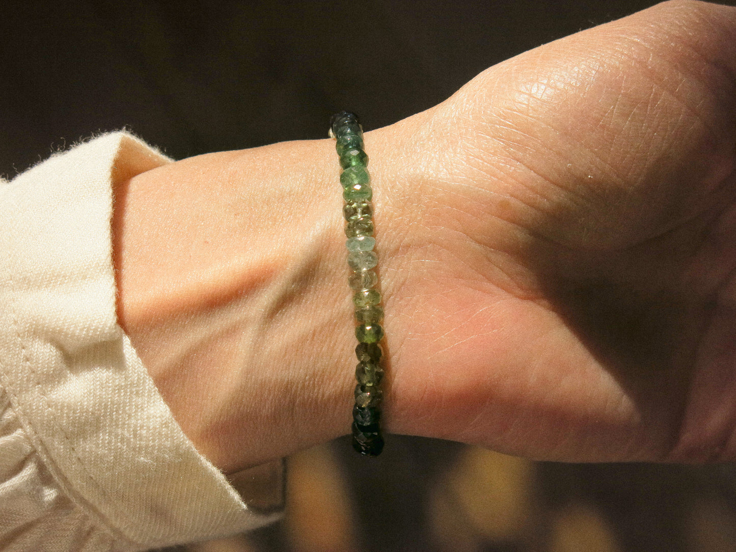 AAA Watermelon Tourmaline Ombré Bracelet with Magnetic Clasp, 6.75", 14K Gold Fill