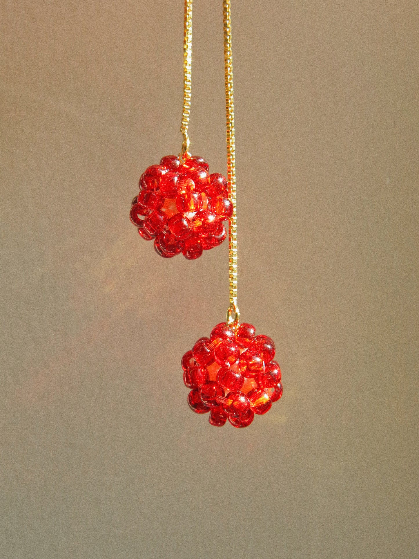 Cherry Threader Earrings, 14K Gold Fill