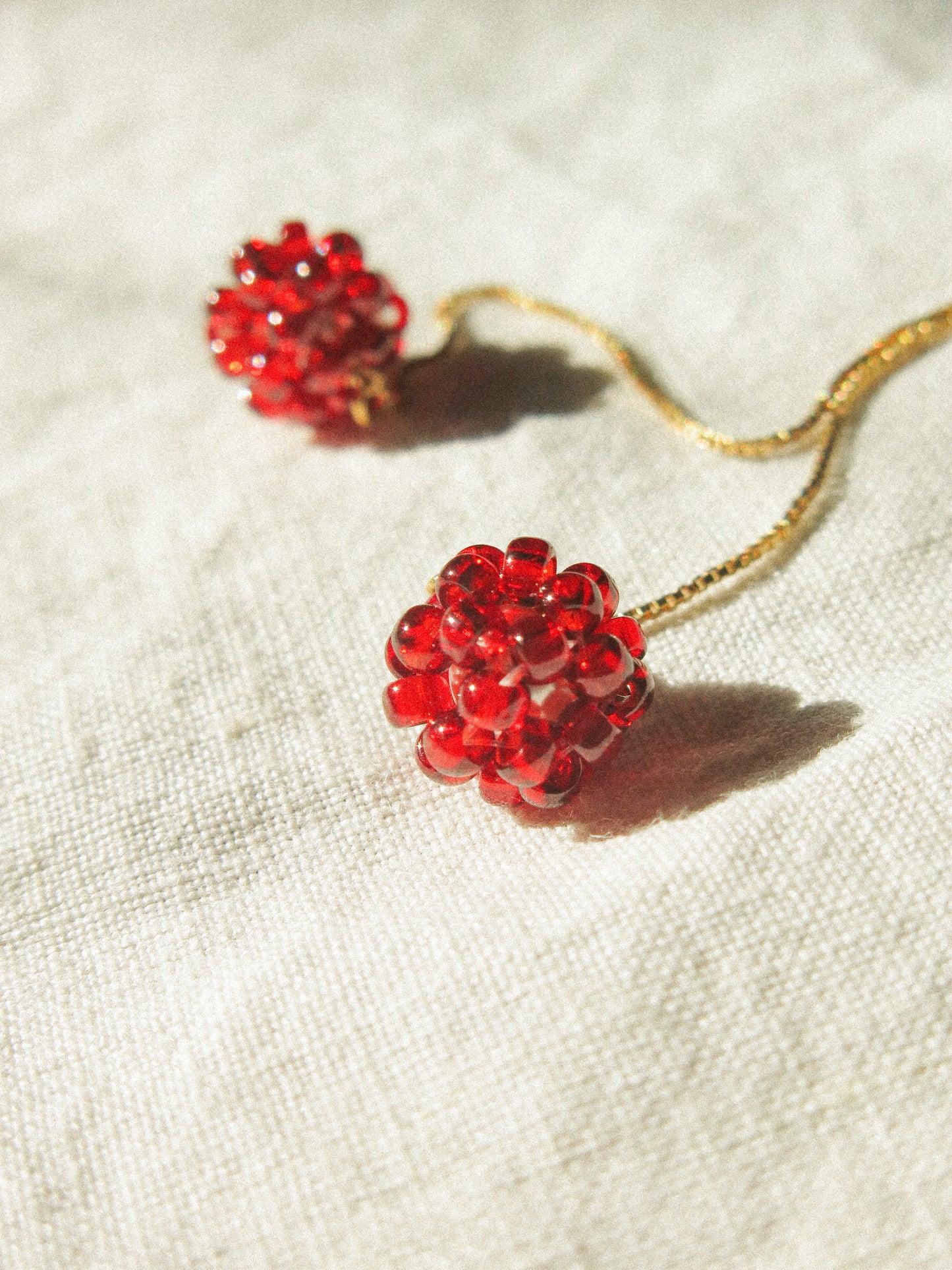 Cherry Threader Earrings, 14K Gold Fill