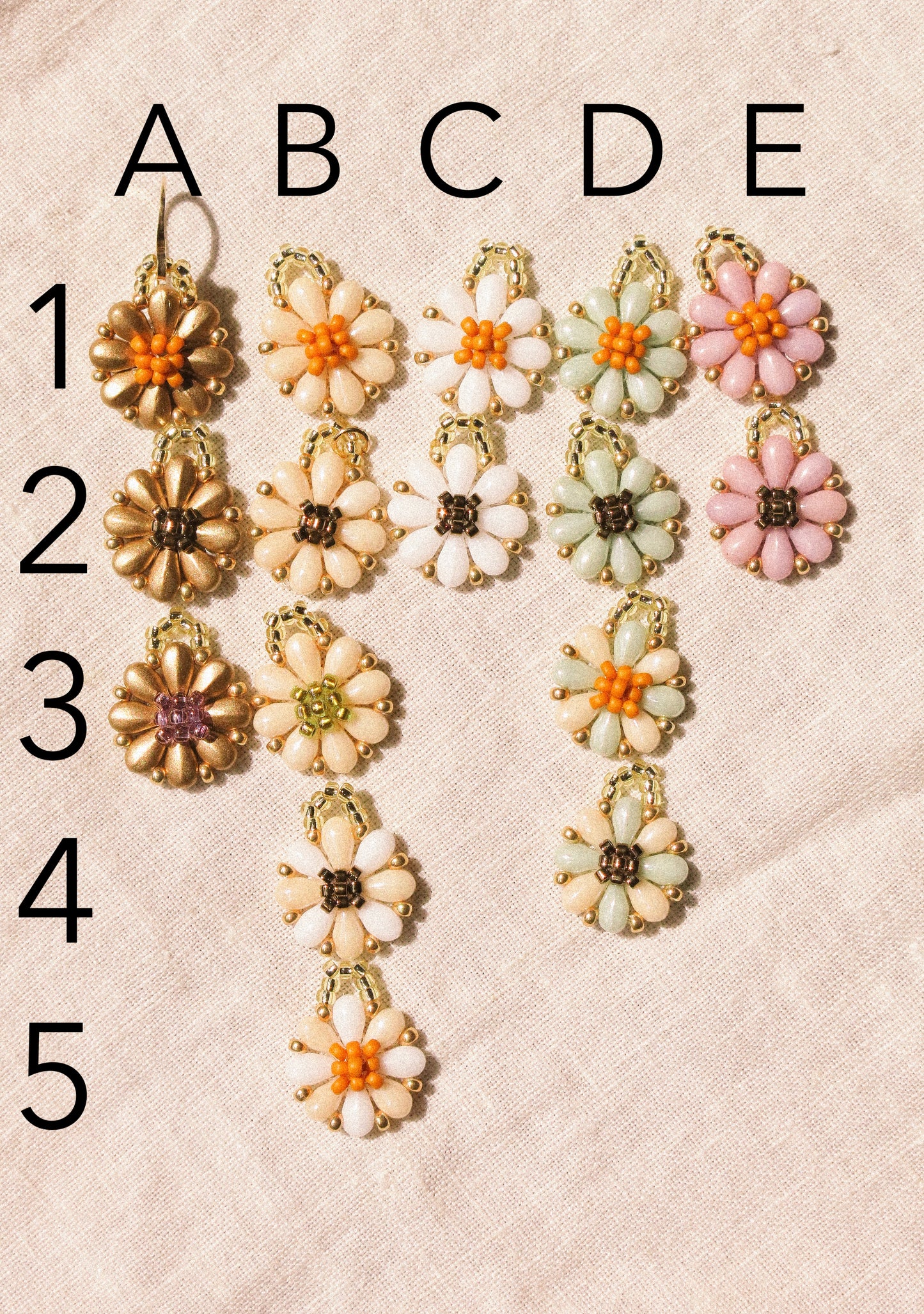 Customized Beaded Daisy Charm Necklace, Pick a Color and Length, 14K Gold Fill